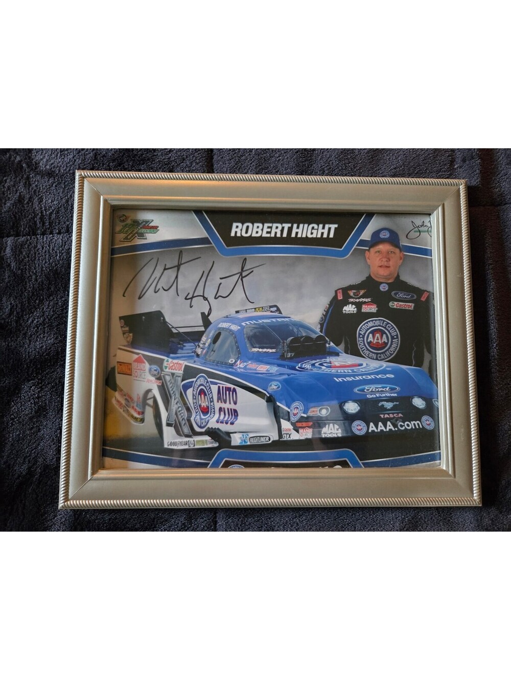 Robert Hight AAA Auto Club Funny Car NHRA Autographed Framed Picture